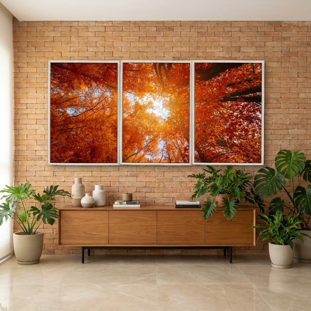 Kit Quadros Decorativos Árvore Laranja