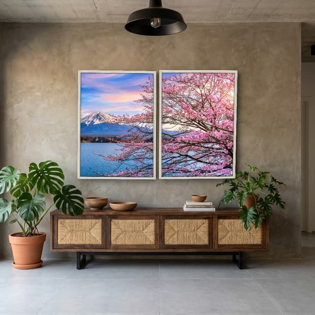 Kit Quadros Decorativos Árvore Rosa