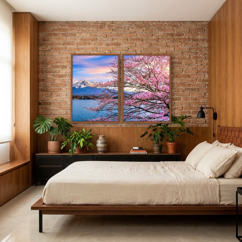 Kit Quadros Decorativos Árvore Rosa