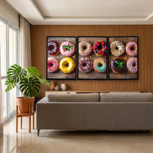 Kit Quadros Decorativos Donuts