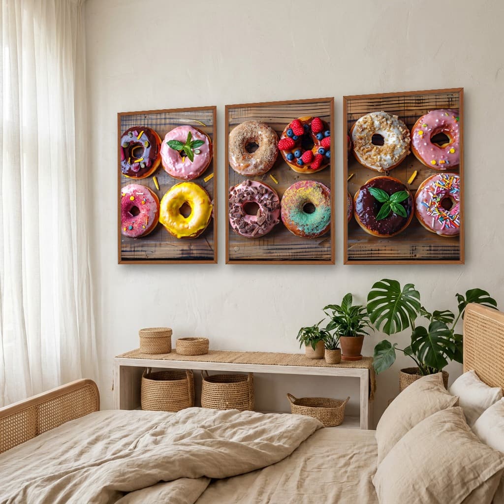 Kit Quadros Decorativos Donuts