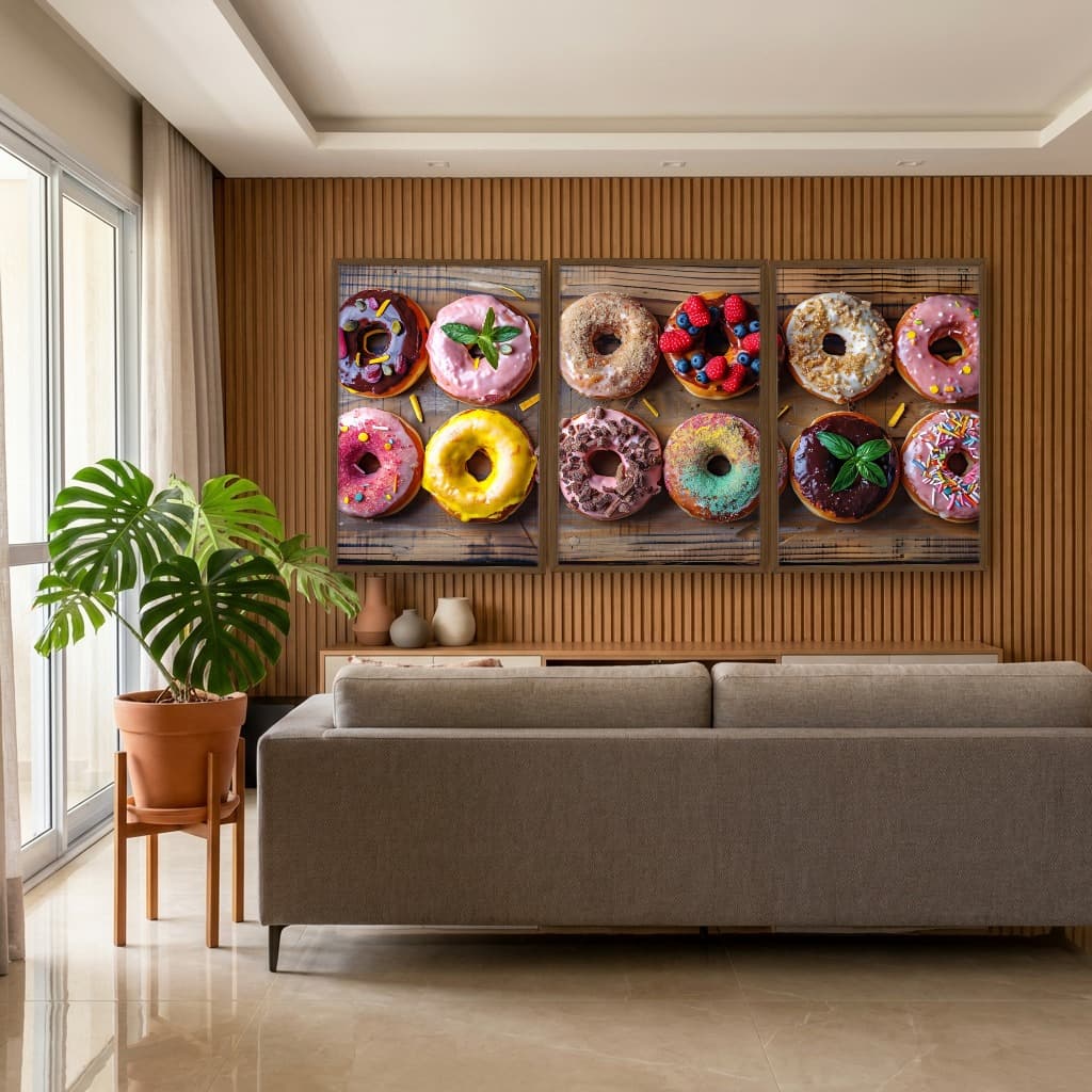 Kit Quadros Decorativos Donuts