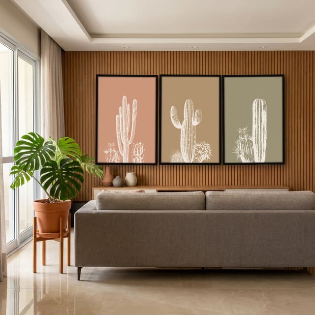 Kit Quadros Decorativos Cactos