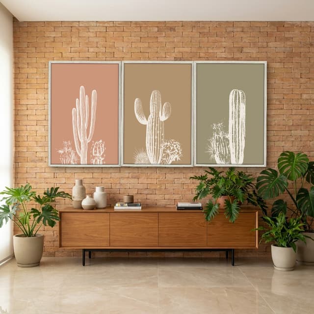 Kit Quadros Decorativos Cactos