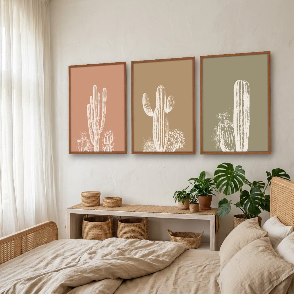 Kit Quadros Decorativos Cactos