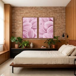Kit Quadros Decorativos Flor Rosa
