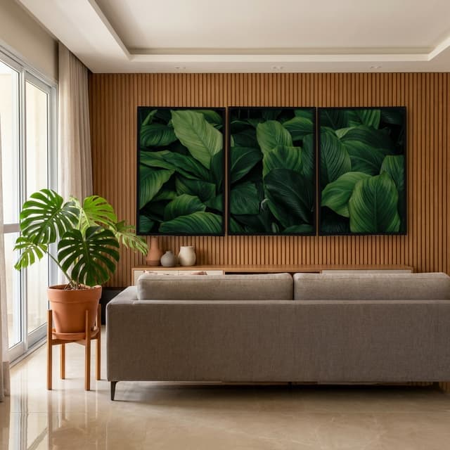 Kit Quadros Decorativos Planta Verde