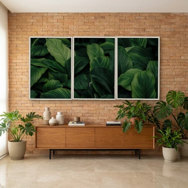 Kit Quadros Decorativos Planta Verde