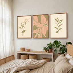 Kit Quadros Decorativos Planta Abstrata