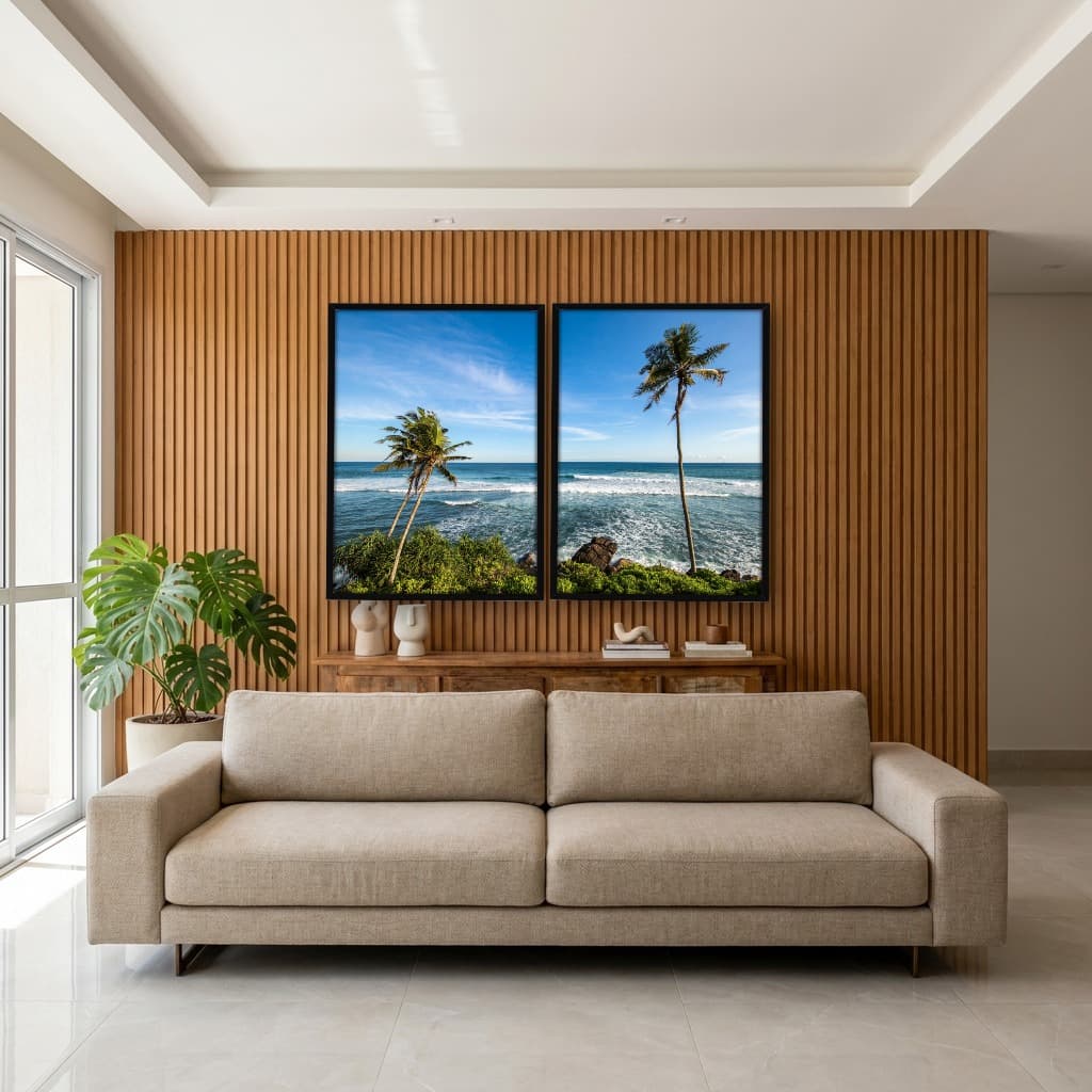 Kit Quadros Decorativos Coqueiro Na Praia