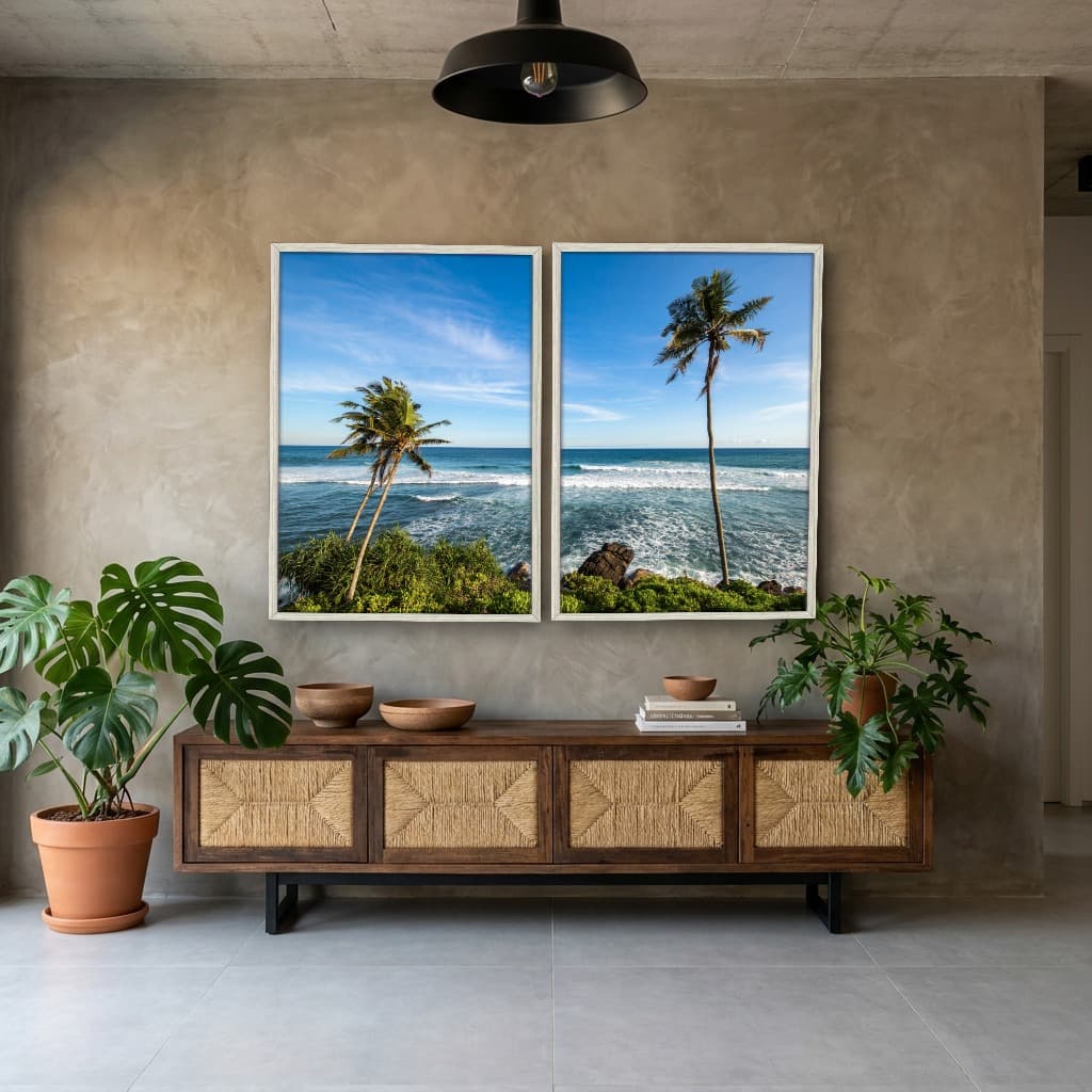 Kit Quadros Decorativos Coqueiro Na Praia