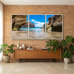 Kit Quadros Decorativos Mar Com Montanha