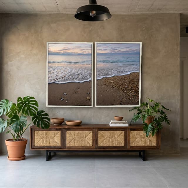 Kit Quadros Decorativos Mar Na Areia