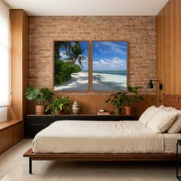 Kit Quadros Decorativos Coqueiro Na Praia