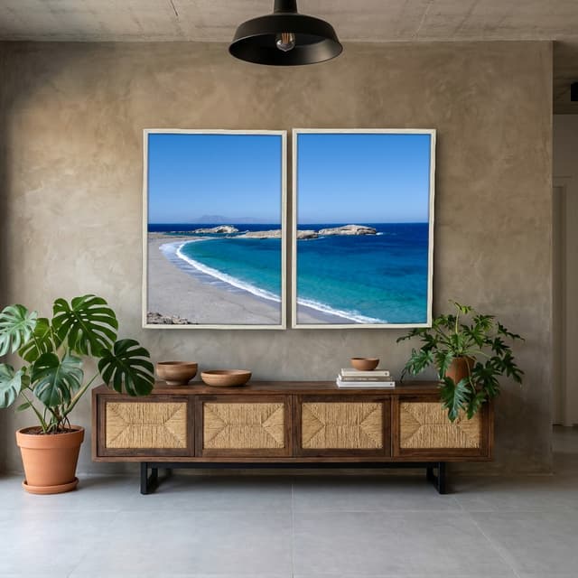 Kit Quadros Decorativos Mar Com Pedras