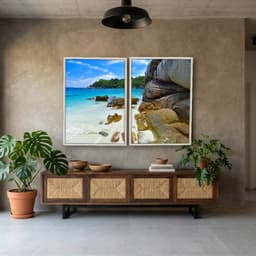 Kit Quadros Decorativos Mar Com Pedras
