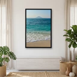 Quadro Decorativo Mar Azul Com Montanha