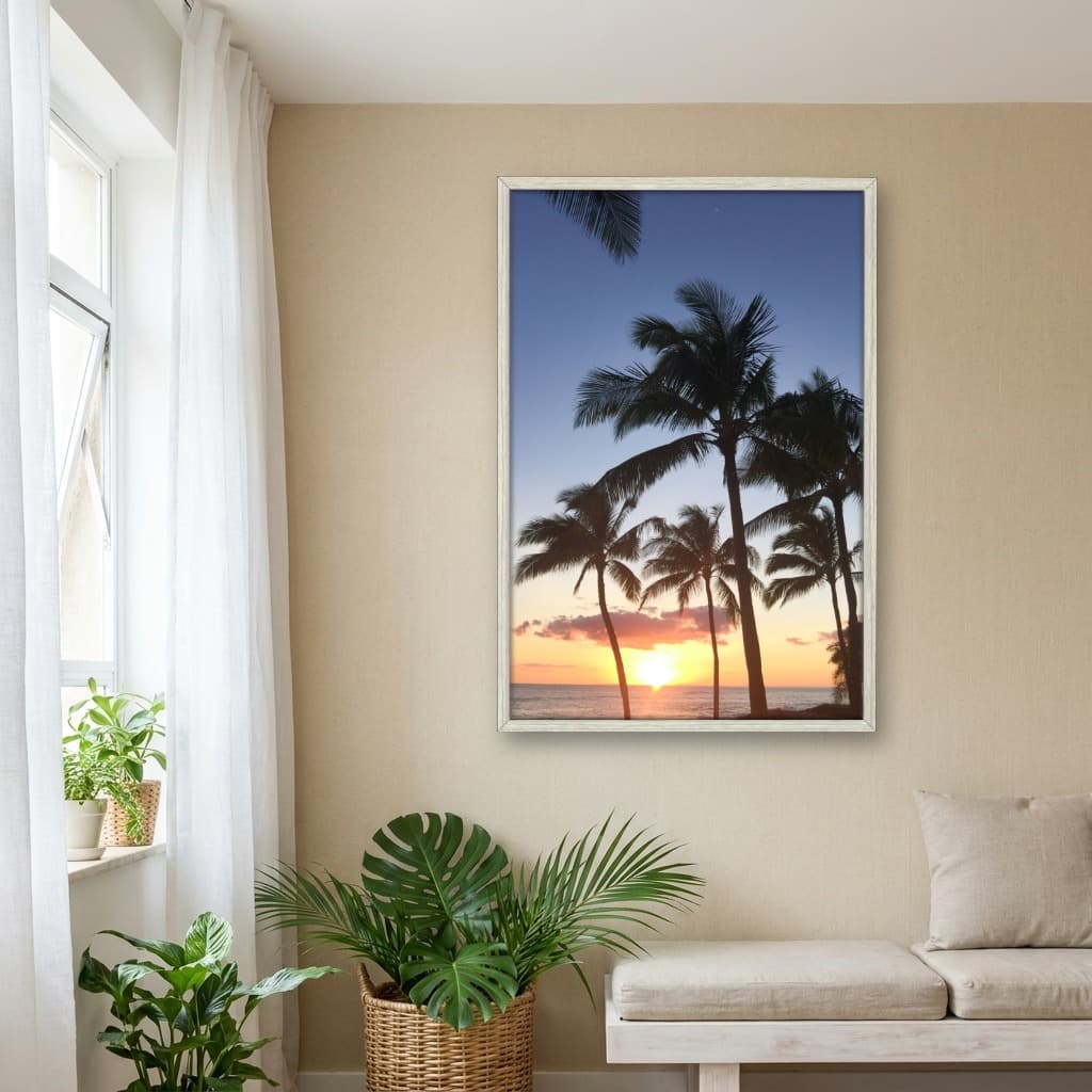 Quadro Decorativo Coqueiro Com Pôr Do Sol
