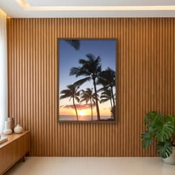 Quadro Decorativo Coqueiro Com Pôr Do Sol