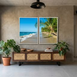 Kit Quadros Decorativos Coqueiro Na Praia
