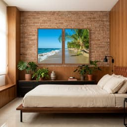 Kit Quadros Decorativos Coqueiro Na Praia