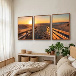 Kit Quadros Decorativos Estrada Com Vista Para O Mar