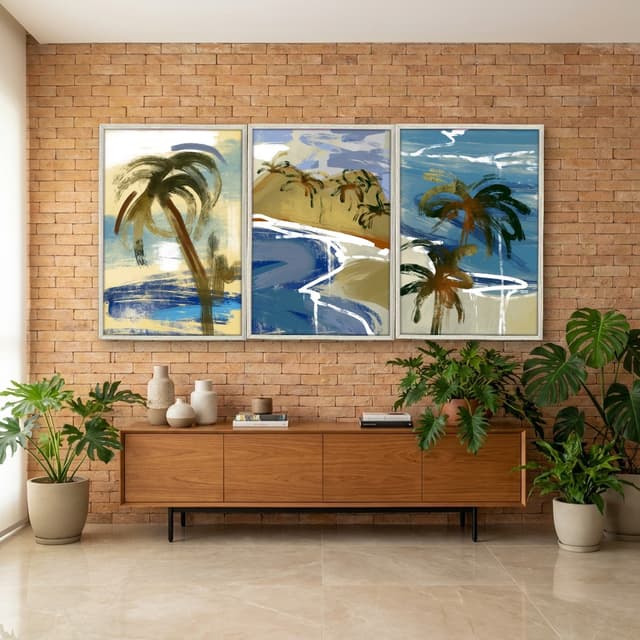 Kit Quadros Decorativos Pintura De Mar