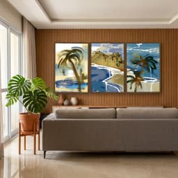 Kit Quadros Decorativos Pintura De Mar
