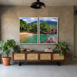 Kit Quadros Decorativos Coqueiro Na Praia