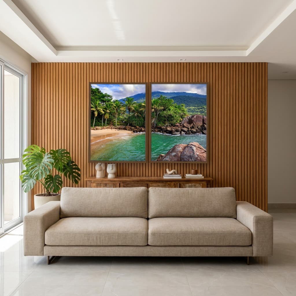 Kit Quadros Decorativos Coqueiro Na Praia