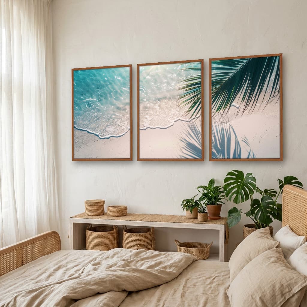 Kit Quadros Decorativos Mar Na Areia