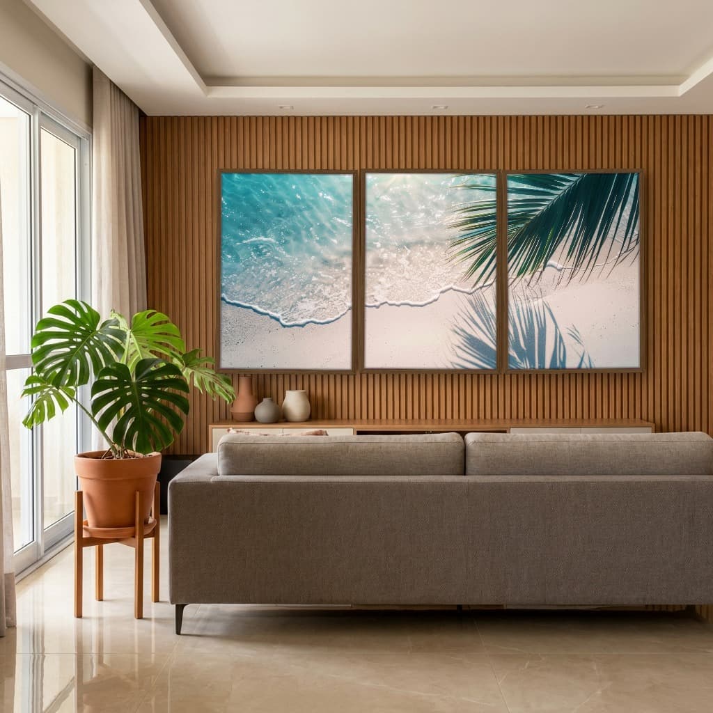 Kit Quadros Decorativos Mar Na Areia