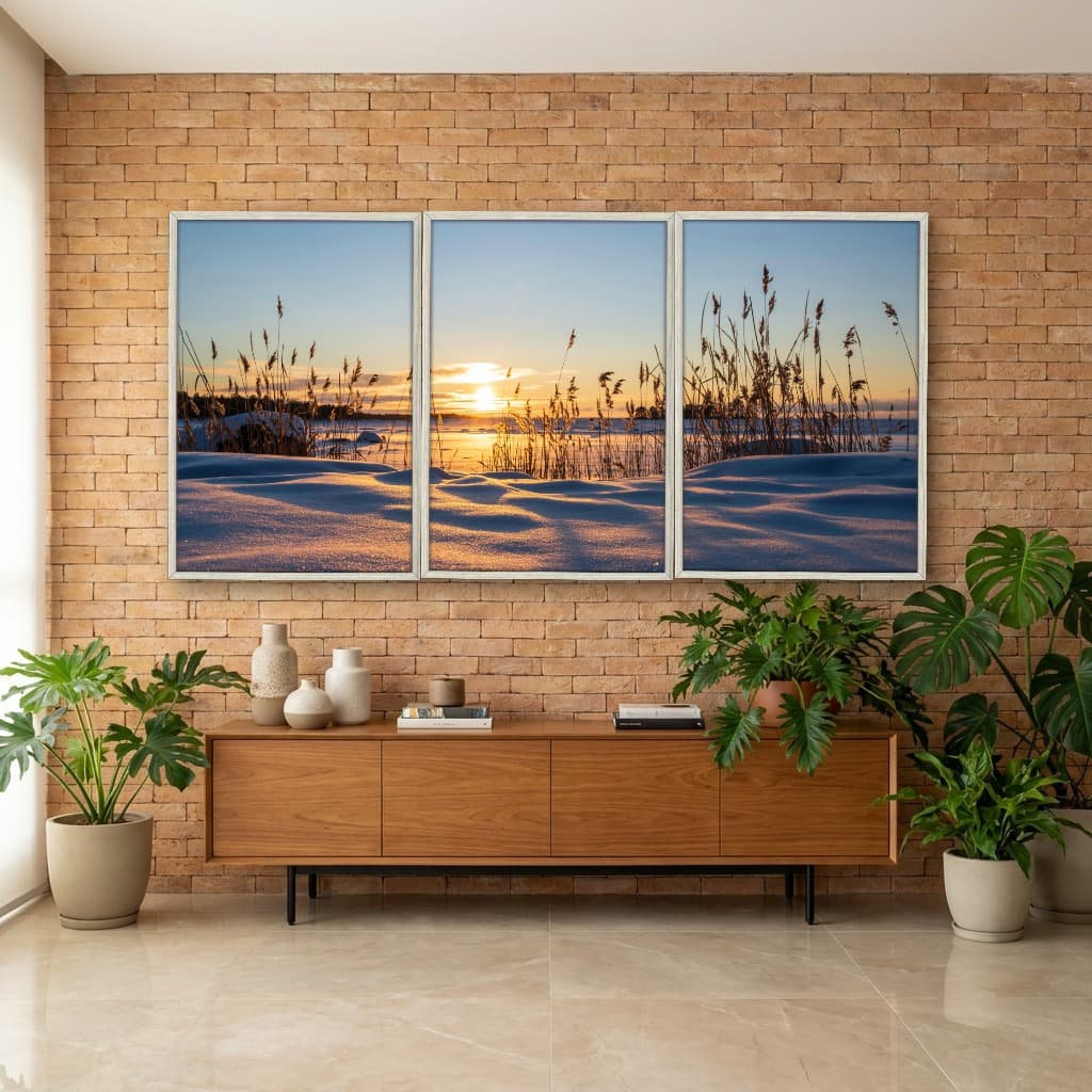 Kit Quadros Decorativos Lago Congelado