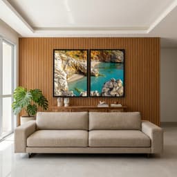 Kit Quadros Decorativos Mar Com Pedras