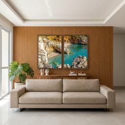 Kit Quadros Decorativos Mar Com Pedras