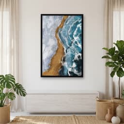 Quadro Decorativo Pintura De Mar Com Areia