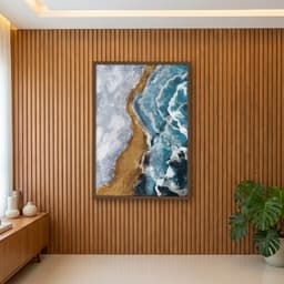 Quadro Decorativo Pintura De Mar Com Areia