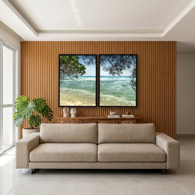 Kit Quadros Decorativos Galhos Com Vista Para O Mar