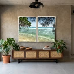 Kit Quadros Decorativos Galhos Com Vista Para O Mar