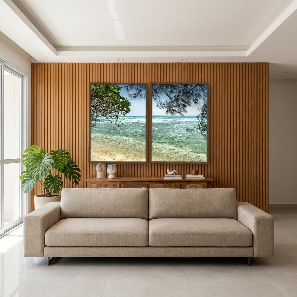 Kit Quadros Decorativos Galhos Com Vista Para O Mar