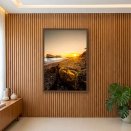 Quadro Decorativo Praia Com Pôr Do Sol