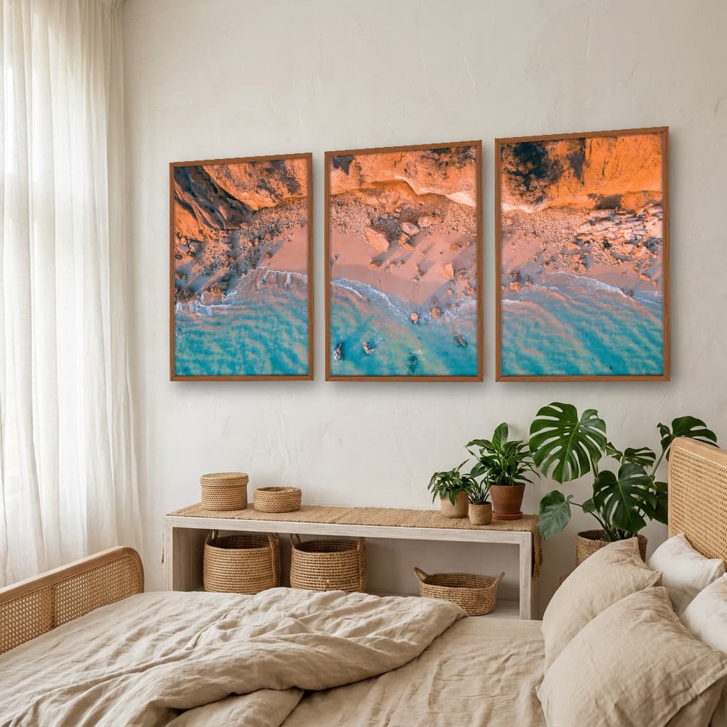 Kit Quadros Decorativos Mar Na Areia