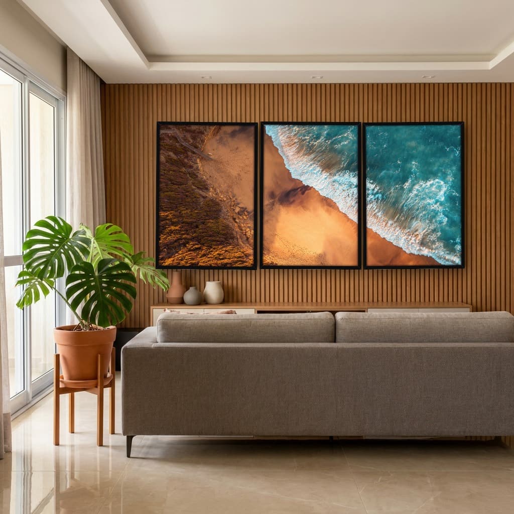 Kit Quadros Decorativos Mar Na Areia