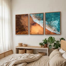 Kit Quadros Decorativos Mar Na Areia