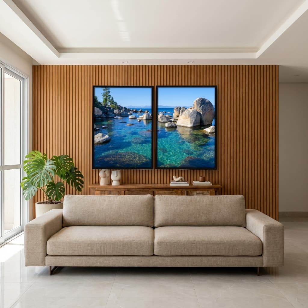 Kit Quadros Decorativos Mar Com Pedras