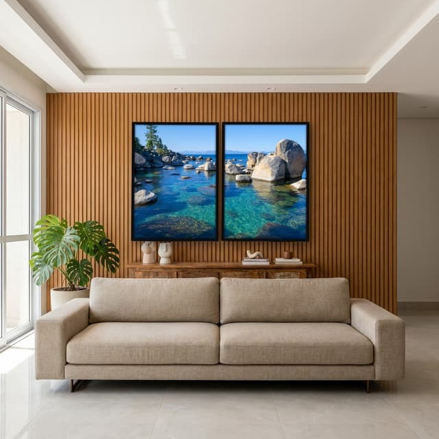 Kit Quadros Decorativos Mar Com Pedras