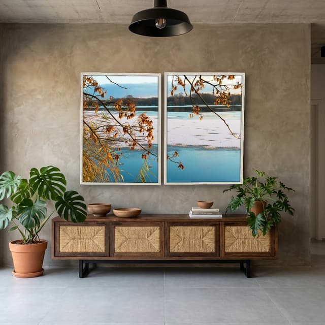 Kit Quadros Decorativos Lago Congelado