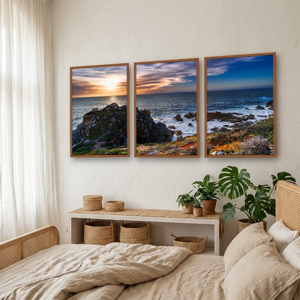 Kit Quadros Decorativos Pôr Do Sol