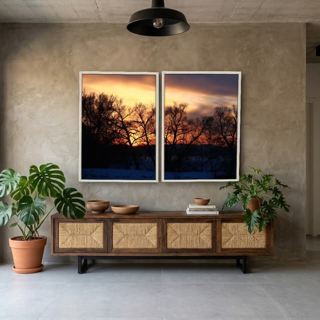 Kit Quadros Decorativos Pôr Do Sol