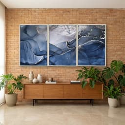 Kit Quadros Decorativos Mármore Azul